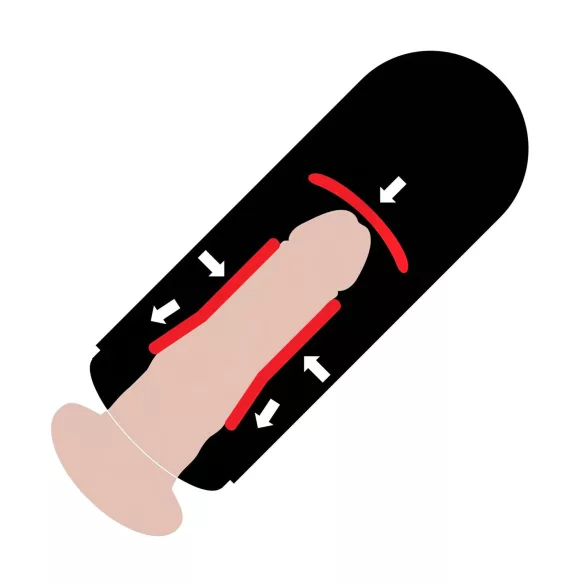 PDX Elite Mega Milker - automatische penis masturbator - vibrerend - zwart