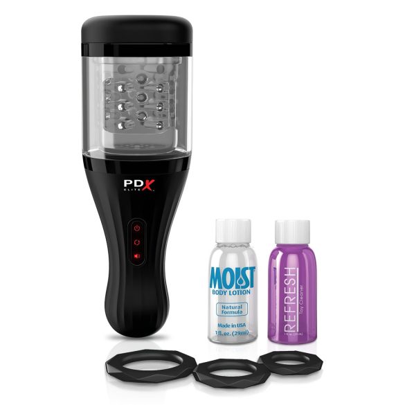 PDX Elite Rotobator - automatische masturbator - transparant/zwart