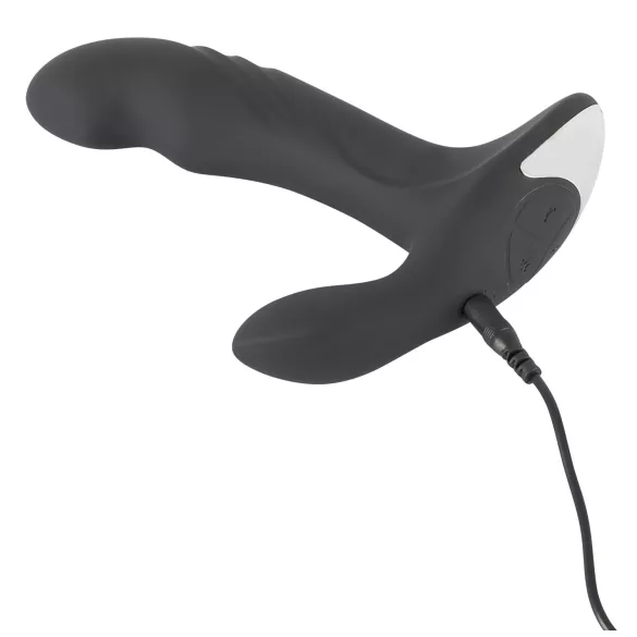 Rebel - prostaat vibrator met roterende kralen - zwart