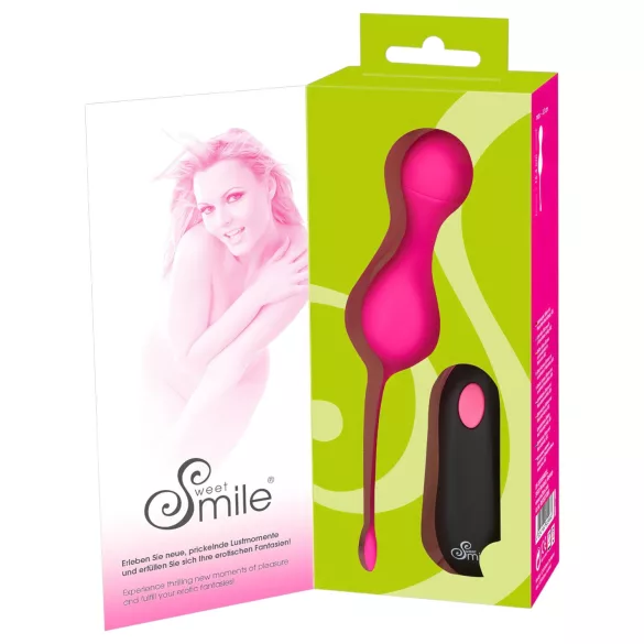SMILE Love Balls - draagbare, oplaadbare, radiografische vibrerende eitjes (roze)