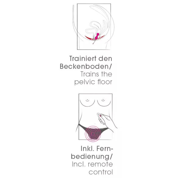 SMILE Love Balls - draagbare, oplaadbare, radiografische vibrerende eitjes (roze)