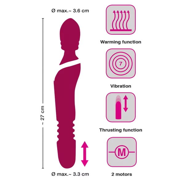Javida Thrusting - 3-in-1 massagevibrator (rood)