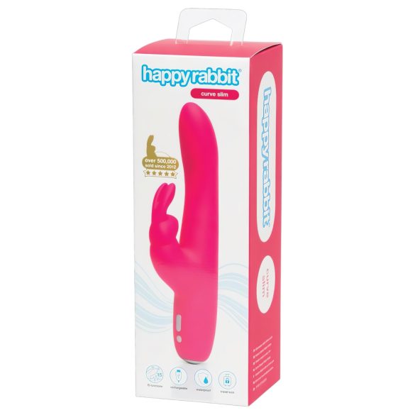 Happyrabbit Curve Slim - waterdichte clitorisstimulator vibrator (roze)
