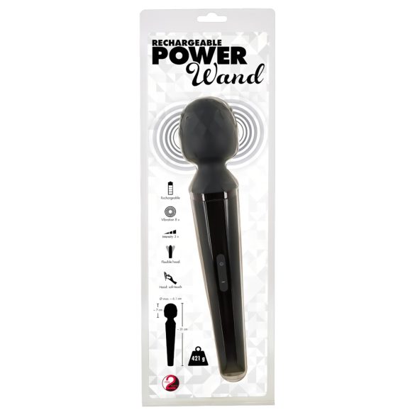 You2Toys Power Wand - oplaadbare massage vibrator (zwart)