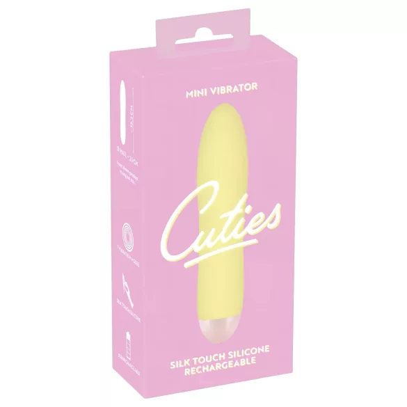 Cuties Mini Yellow - oplaadbare siliconen staafvibrator (geel)