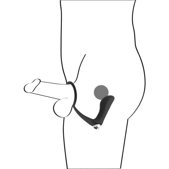 Black Velvets - anaal vibrator met penisring - zwart