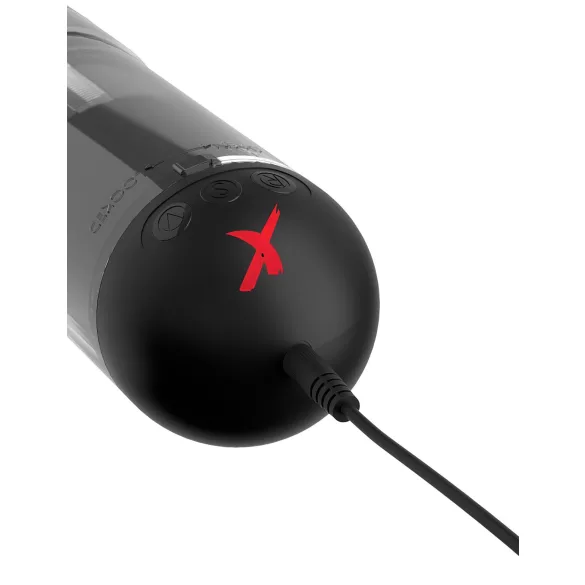 PDX Elite Extender Pro - automatische zuigende vibrerende kunstvagina - zwart