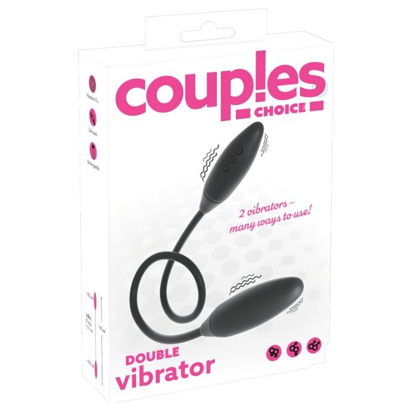 Couples Choice - oplaadbare dubbele vibrator (zwart)