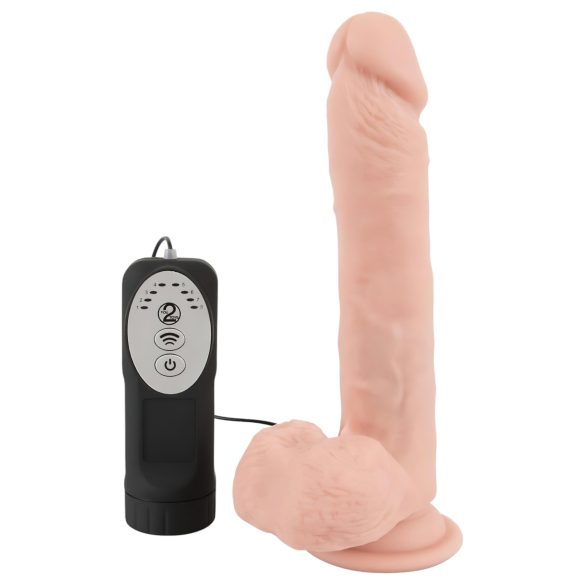 Medische stoter - zuignap dildo met draaiende vibraties (natuurlijk)