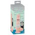 Medische stoter - zuignap dildo met draaiende vibraties (natuurlijk)