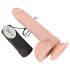 Medische stoter - zuignap dildo met draaiende vibraties (natuurlijk)