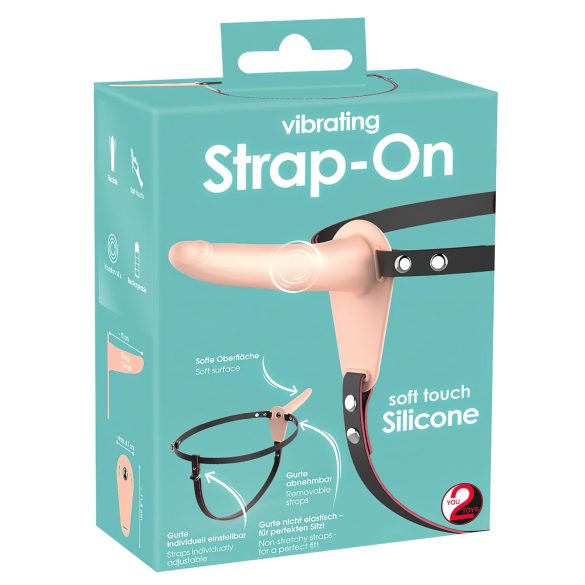 You2Toys - Strap-On - Oplaadbare Dildo (huidskleur)