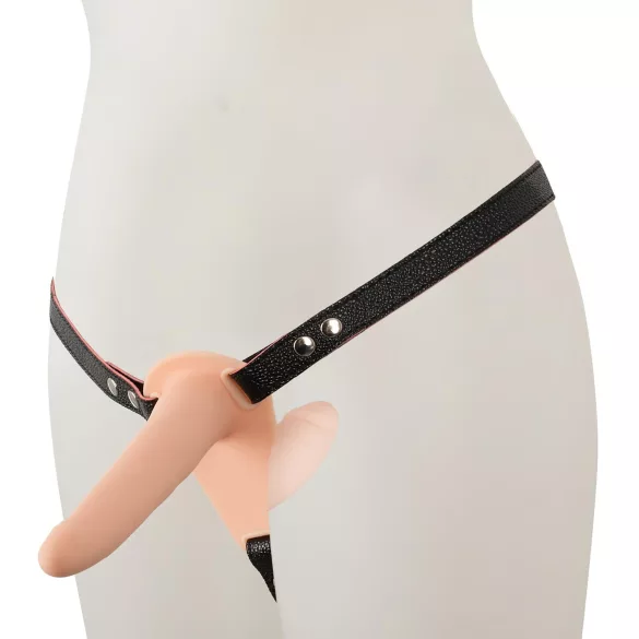 You2Toys - strap-on dubbele vibrator - siliconen - huidkleurig