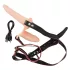 You2Toys - strap-on dubbele vibrator - siliconen - huidkleurig