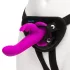 Happyrabbit Strap-On - konijnvormige, met clitorisstimulator uitgeruste opzetbare vibrator (paars)