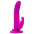 Happyrabbit Strap-On - konijnvormige, met clitorisstimulator uitgeruste opzetbare vibrator (paars)