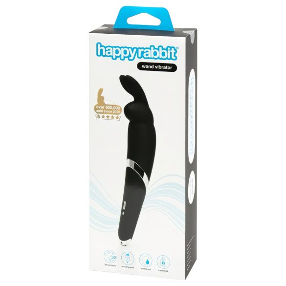 Happyrabbit Wand - oplaadbare masseervibrator (zwart)