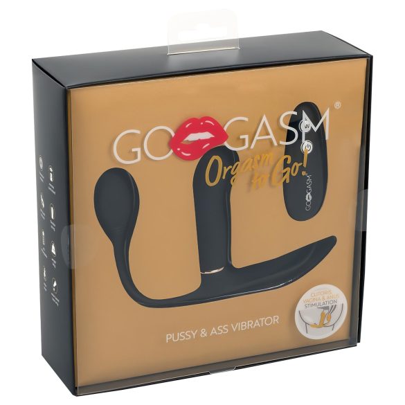 GoGasm Pussy & Ass - Oplaadbare, draadloze 3-voudige vibrator (zwart)