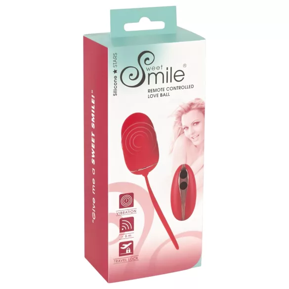 SMILE Love Ball - draagbaar, oplaadbaar vibrerend ei met afstandsbediening (rood)
