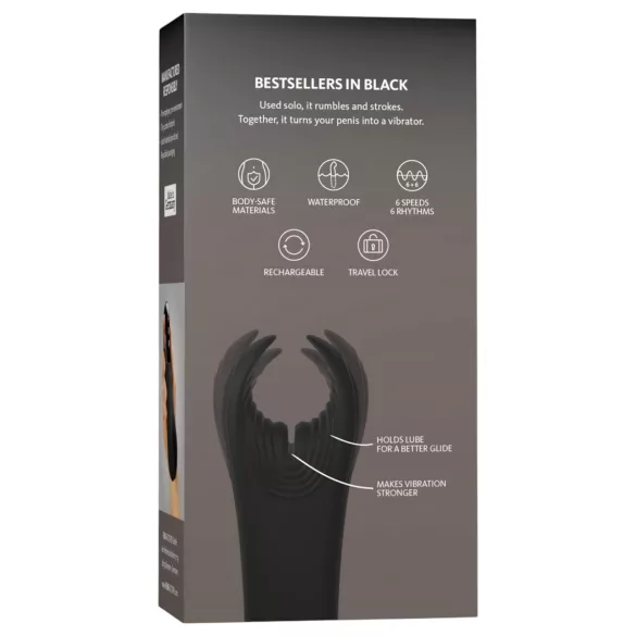 Fun Factory Manta - penisschacht‑vibrator (zwart)