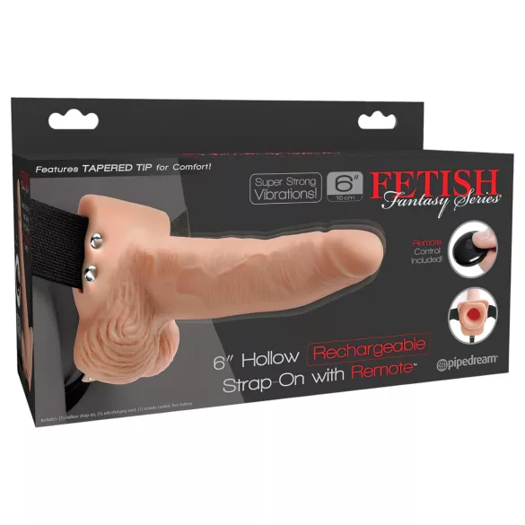 Pipedream - Fetish Strap-On 6 - opzetbare, holle vibrator (natuurlijk)