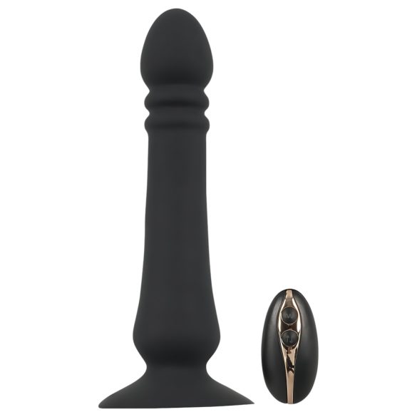 Black Velvet - oplaadbare stotende anaal vibrator (zwart)