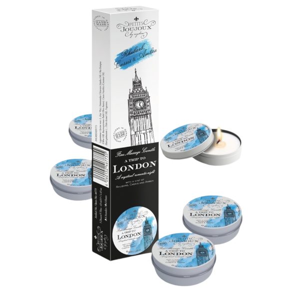 Petits Joujoux London massagekaars - rabarber-amber (5x43ml)