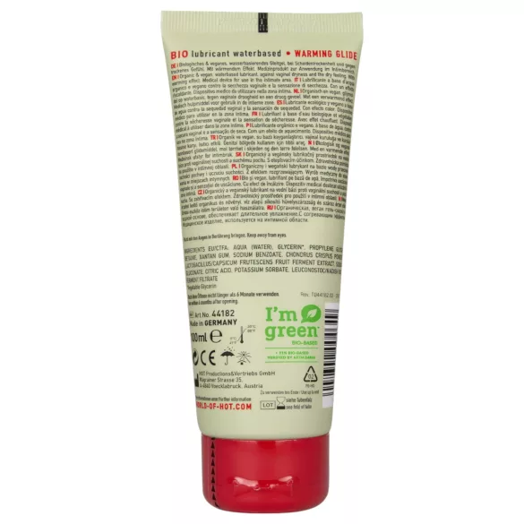 HOT BIO Warming - verwarmend, vegan glijmiddel (100 ml)