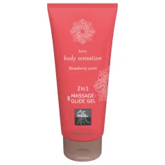 Shiatsu - massageglijmiddel - aardbeiengeur - 2in1 - 200ml