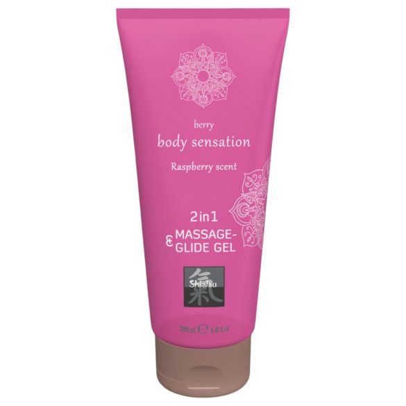Shiatsu 2in1 Frambozengeur - Massage Glijmiddel - Framboos (200ml)