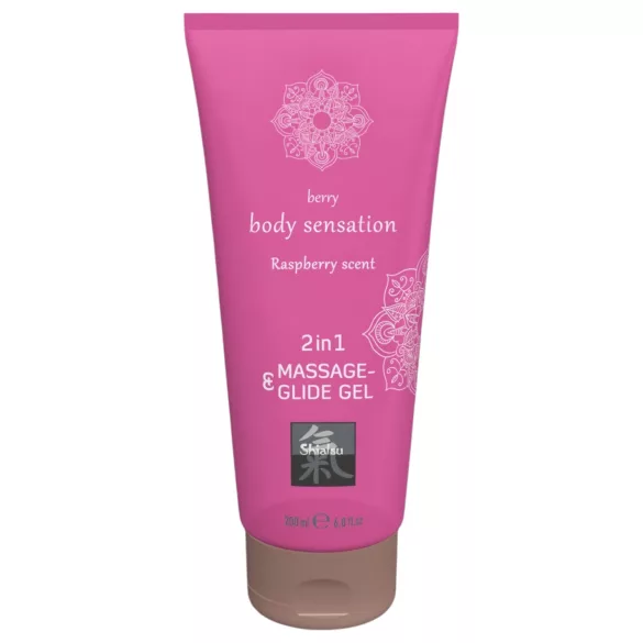 Shiatsu - 2in1 massage glijmiddel - frambozengeur - 200ml