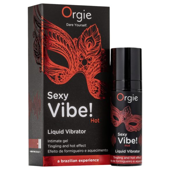 Orgie Sexy Vibe HOT - Aardbei, Verwarmende Vloeibare Vibrator (15ml)