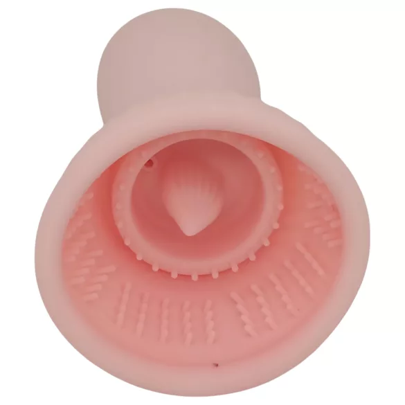 Lonely - oplaadbare tepel vibrator met zuig- en likfunctie - waterdicht - roze