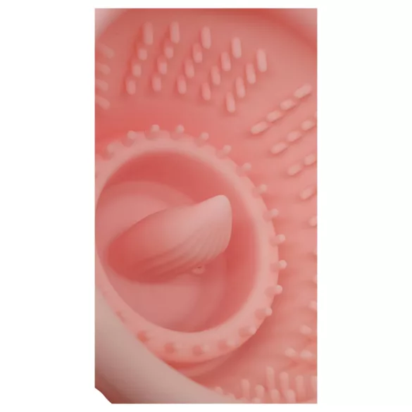 Lonely - oplaadbare tepel vibrator met zuig- en likfunctie - waterdicht - roze