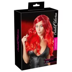 Cottelli - Lange pruik met golvend haar en pony - rood