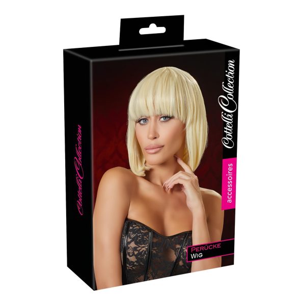 Cottelli - Halflang bobpruik met pony (blond)