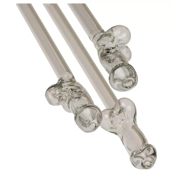 Straw Willy - glazen rietje met penis - transparant - set van 4