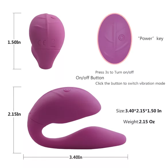 Cotoxo Cupid 2 - afstandsbediening partner vibrator - paars