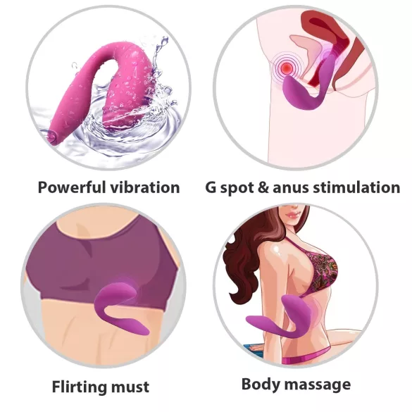 Cotoxo Cupid 2 - afstandsbediening partner vibrator - paars