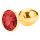 Sunfo - metalen buttplug met rode steen (goud)