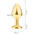 Sunfo - metalen buttplug met rode steen (goud)