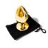 Sunfo - metalen buttplug met rode steen (goud)