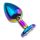 Sunfo - metalen anal plug met witte steen (regenboog)