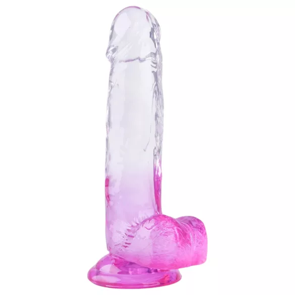 Sunfo - dildo met zuignap en balls - 22cm - transparant paars