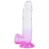 Sunfo - dildo met zuignap en balls - 22cm - transparant paars