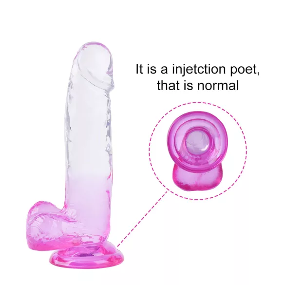 Sunfo - dildo met zuignap en balls - 22cm - transparant paars