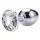 Sunfo - metalen buttplug - wit steentje - zilverkleurig