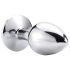 Sunfo - metalen anaalplug met witte steen (zilver)