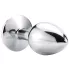 Sunfo - metalen buttplug - wit steentje - zilverkleurig