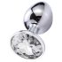 Sunfo - metalen anaalplug met witte steen (zilver)